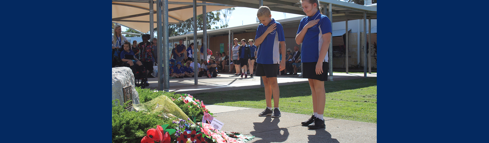 Students paying their respects